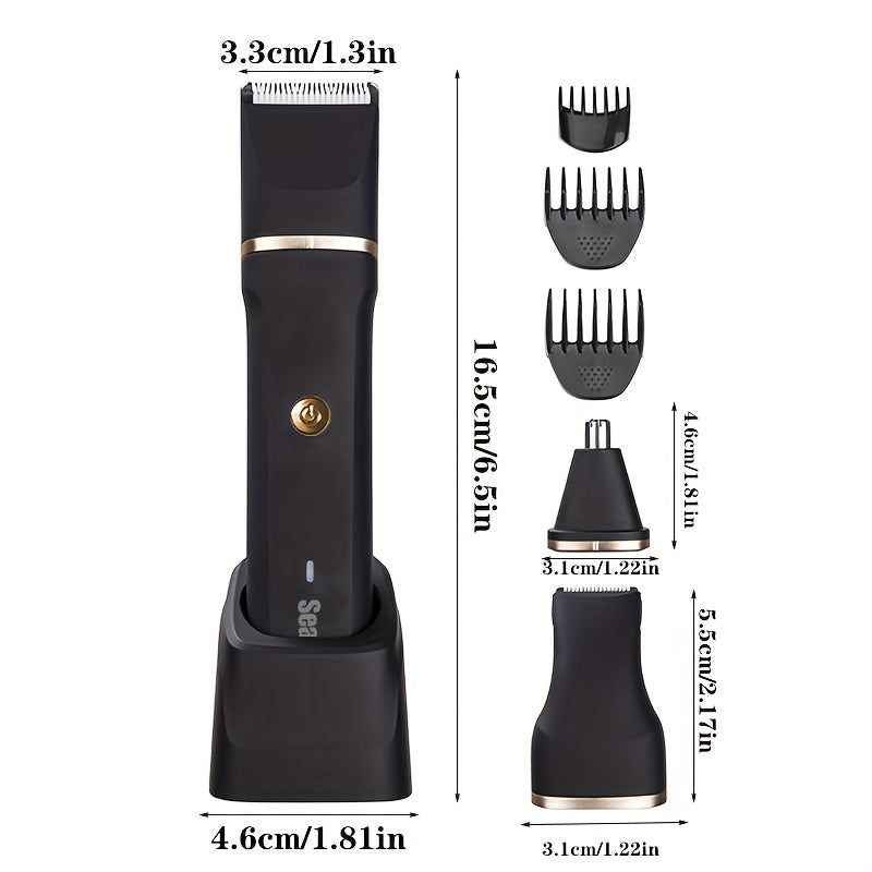 Men's Body Hair Trimmer Men's Groin Trimmer Nose Hair Trimmer Multi-Functional Body Hair Trimmer USB Charging for Full Body Hair Removal on Legs, Arms and Underarms