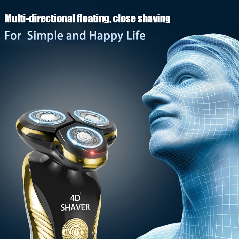 Electric razors for men shaving,Multifunctional 3-in-1 Men's Electric Shaver, Nose Hair & Sideburns Trimmer with Bonus Spare Blades,USB Rechargeable,send gifts to dad, husband, boyfriend, Father's Day Gift