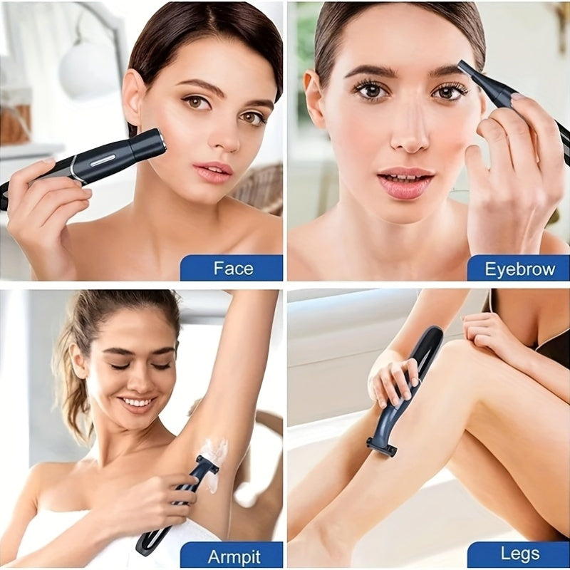 4-in-1 Electric Shaver Charging Type Women'S Hair Removal Instrument Bikini Body Hair Trimmer Nose Hair Trimmer Electric Eyebrow Shaver Multifunctional Shaver