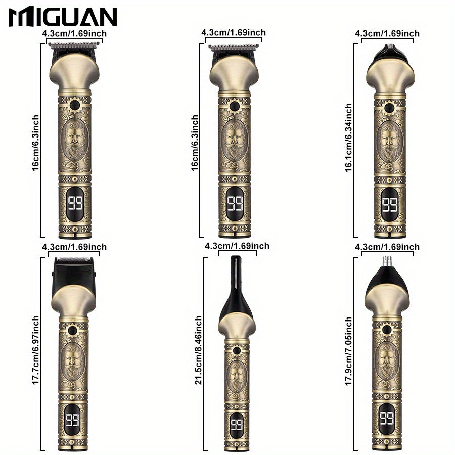 6in1 Men is Grooming Kit with LCD Display Beard Trimmer, Electric Shaver Hair Clipper, USB Rechargeable Includes Beard Trimmer, Nose Trimmer, for Body Facial Styling, Effortless Precision Grooming, Perfect Holiday Gift for Men is Beard Care Set