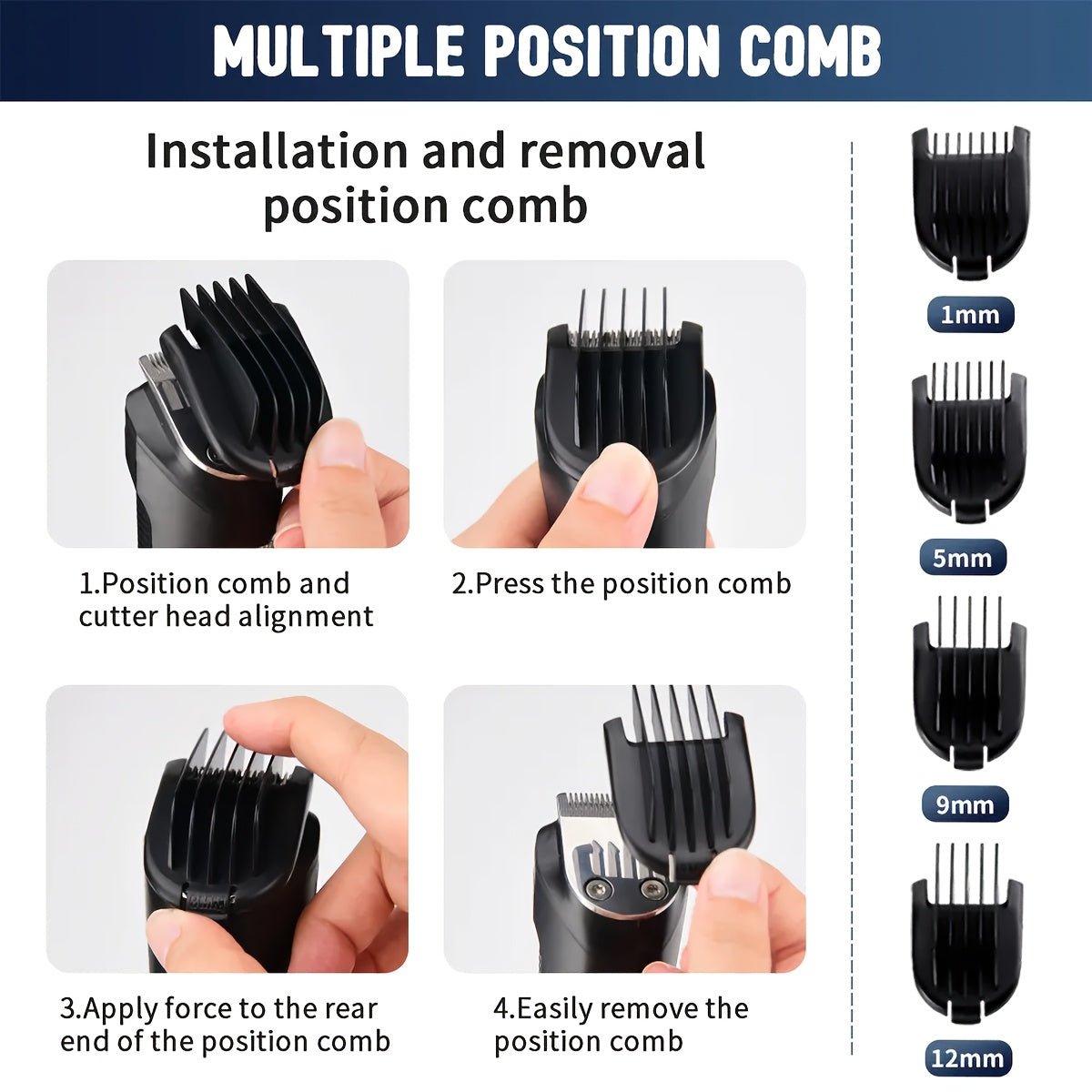 Professional 3-in-1 Wireless Electric Hair Clipper, Multi-Functional Adult Shaver, Nose Hair Trimmer with LED Light, USB Type C Charging, Rechargeable 600mAh Battery, One Touch Start, Washable Stainless Steel Razor, Long Battery Life >60 Minutes, Includes