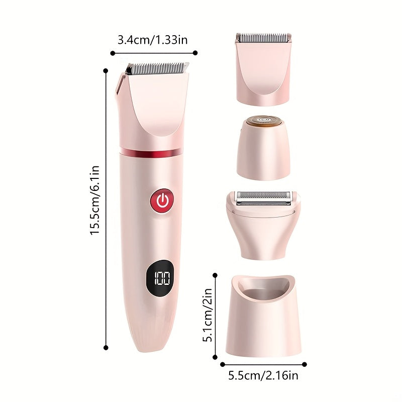 3-in-1/2-in-1 Women'S Electric Digital Hair Remover for Eyebrows, Lip, and Underarm Trimmer - USB Rechargeable, 36V, 3-Speed Adjustable, Ergonomic Design with 3 Combs for Precision Grooming, Hair Remover for Women, Personal Grooming Tool, Sleek Grooming