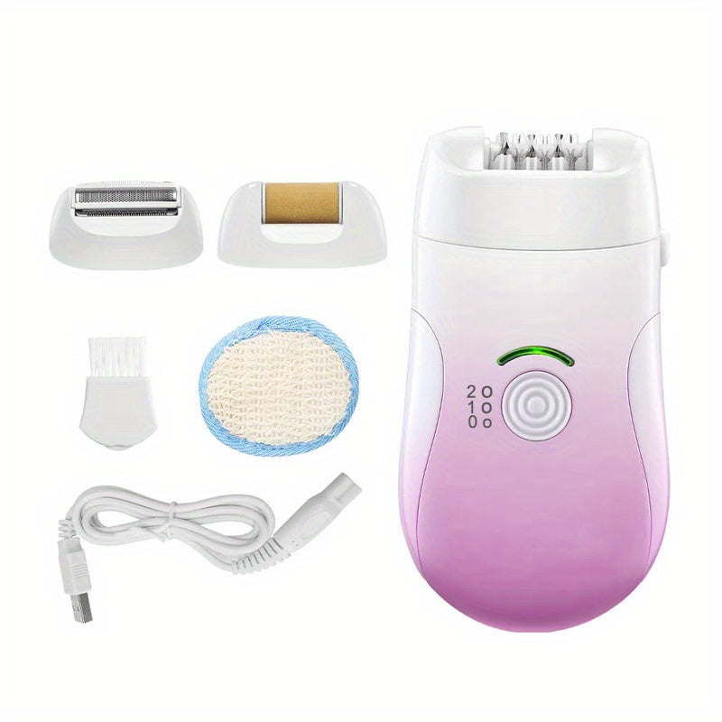 3-in-1 Wireless Epilator for Women - Painless Hair Removal with Precision Electric Tweezers - Rechargeable & Worldwide USB Charging for Effortless Legs and Arms Smoothness