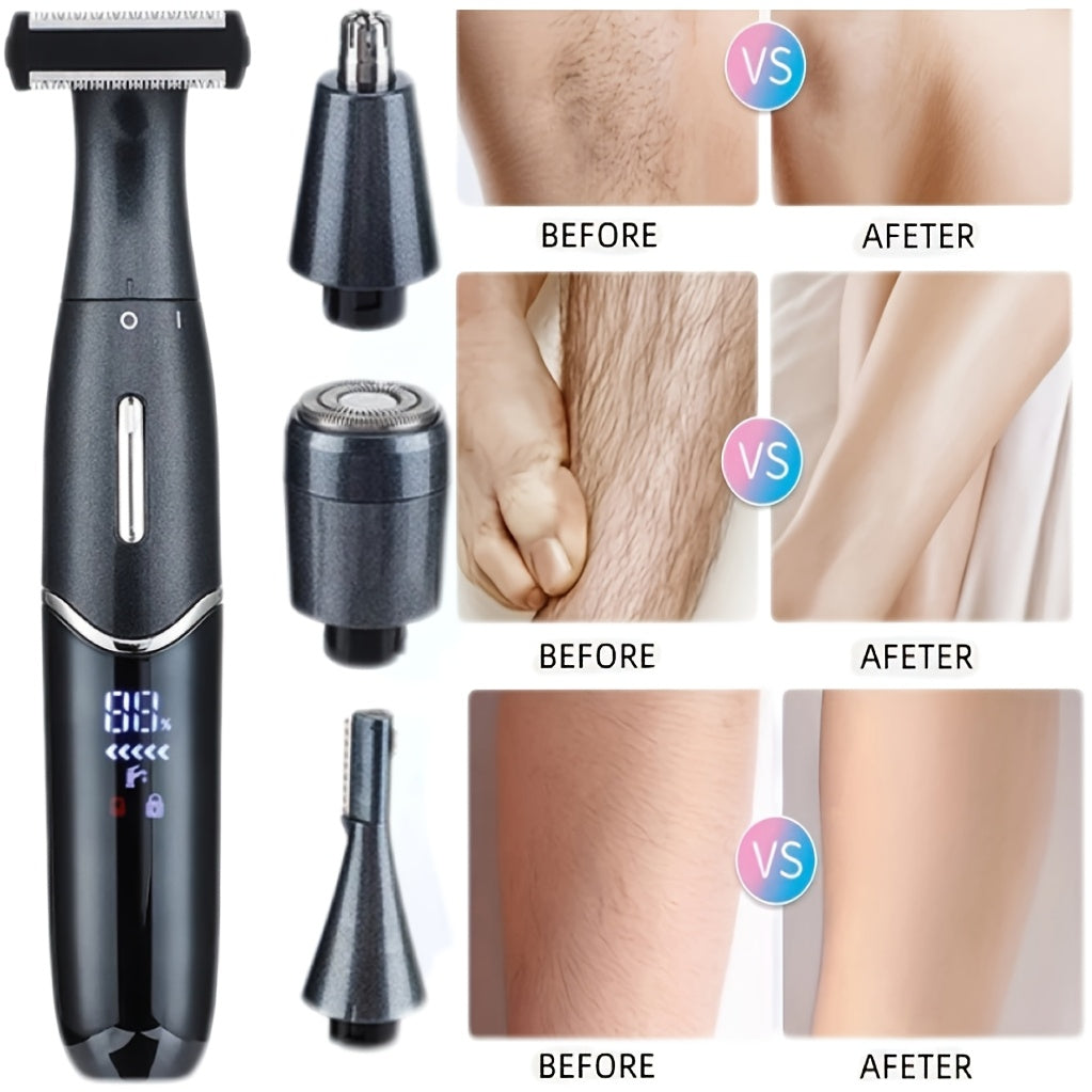USB charging nose and ear hair trimmer, portable electric nose hair trimmer, equipped with 150mAh lithium battery, mini compact design, fast charging through computer and car USB interface, made of plastic material