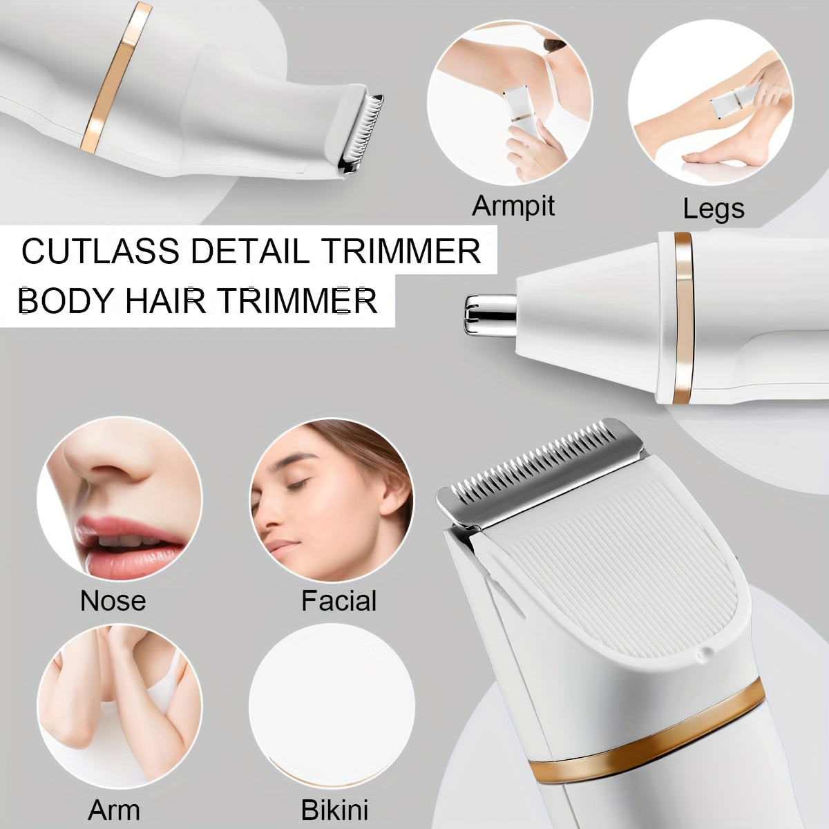 Men's Body Hair Trimmer Men's Groin Trimmer Nose Hair Trimmer Multi-Functional Body Hair Trimmer USB Charging for Full Body Hair Removal on Legs, Arms and Underarms