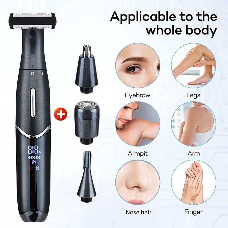 USB charging nose and ear hair trimmer, portable electric nose hair trimmer, equipped with 150mAh lithium battery, mini compact design, fast charging through computer and car USB interface, made of plastic material