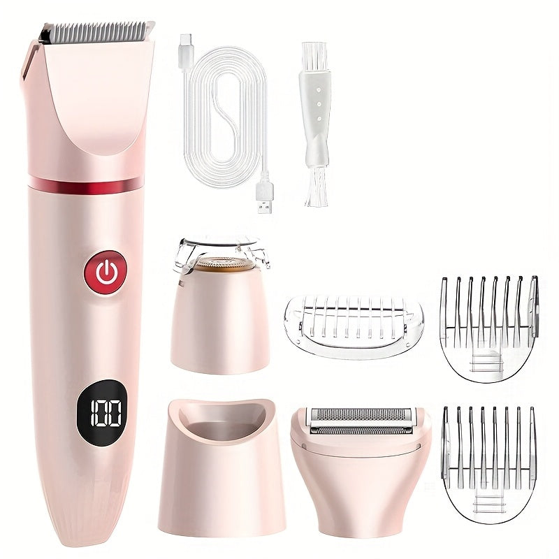 3-in-1/2-in-1 Women'S Electric Digital Hair Remover for Eyebrows, Lip, and Underarm Trimmer - USB Rechargeable, 36V, 3-Speed Adjustable, Ergonomic Design with 3 Combs for Precision Grooming, Hair Remover for Women, Personal Grooming Tool, Sleek Grooming