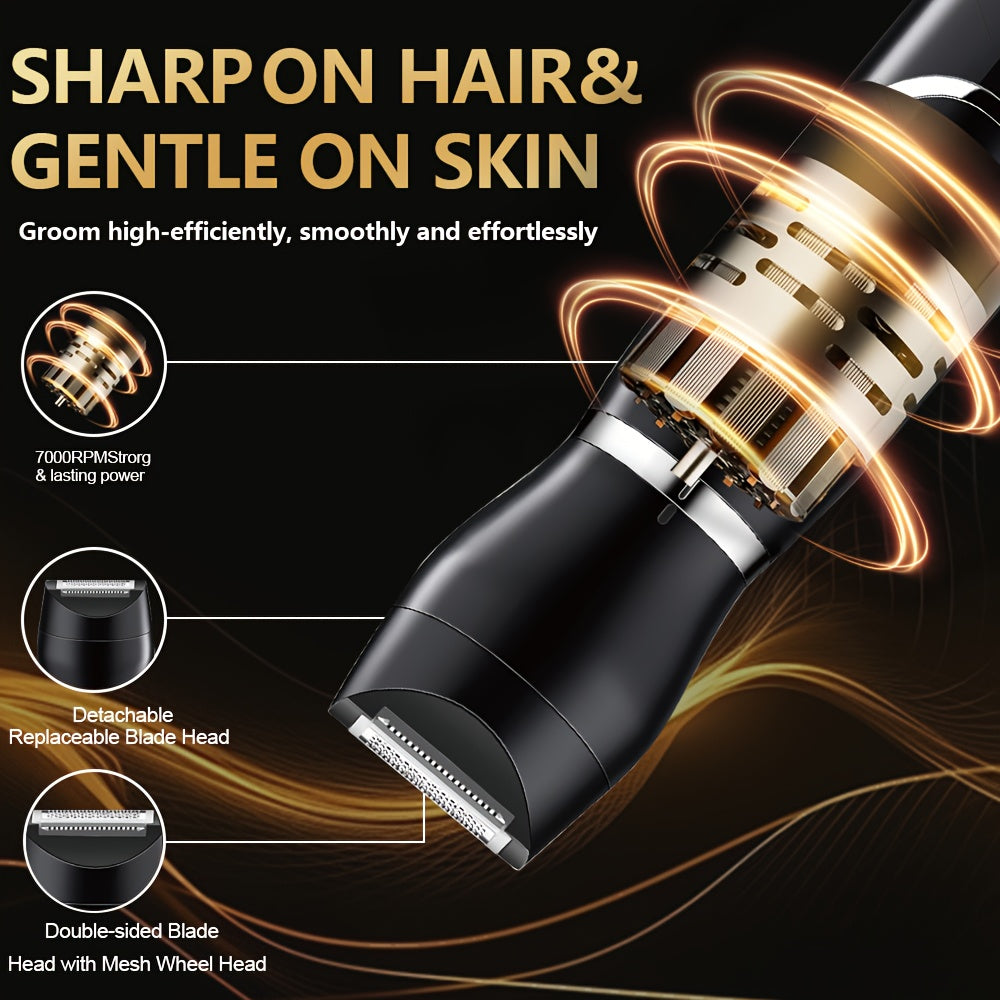 4in 1 Women'S Electric Hair Trimmer - Easily Remove Hair From The Face, Nose, Armpits, Legs And Body - Dry And Wet Dual-purpose - Painless Shaving -usb Charging - Equipped with Four Detachable Blades - The Top Choice for Holiday Gifts