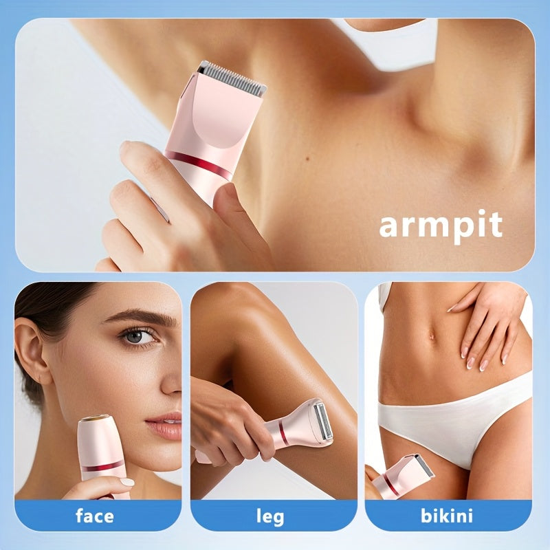 3-in-1/2-in-1 Women'S Electric Digital Hair Remover for Eyebrows, Lip, and Underarm Trimmer - USB Rechargeable, 36V, 3-Speed Adjustable, Ergonomic Design with 3 Combs for Precision Grooming, Hair Remover for Women, Personal Grooming Tool, Sleek Grooming