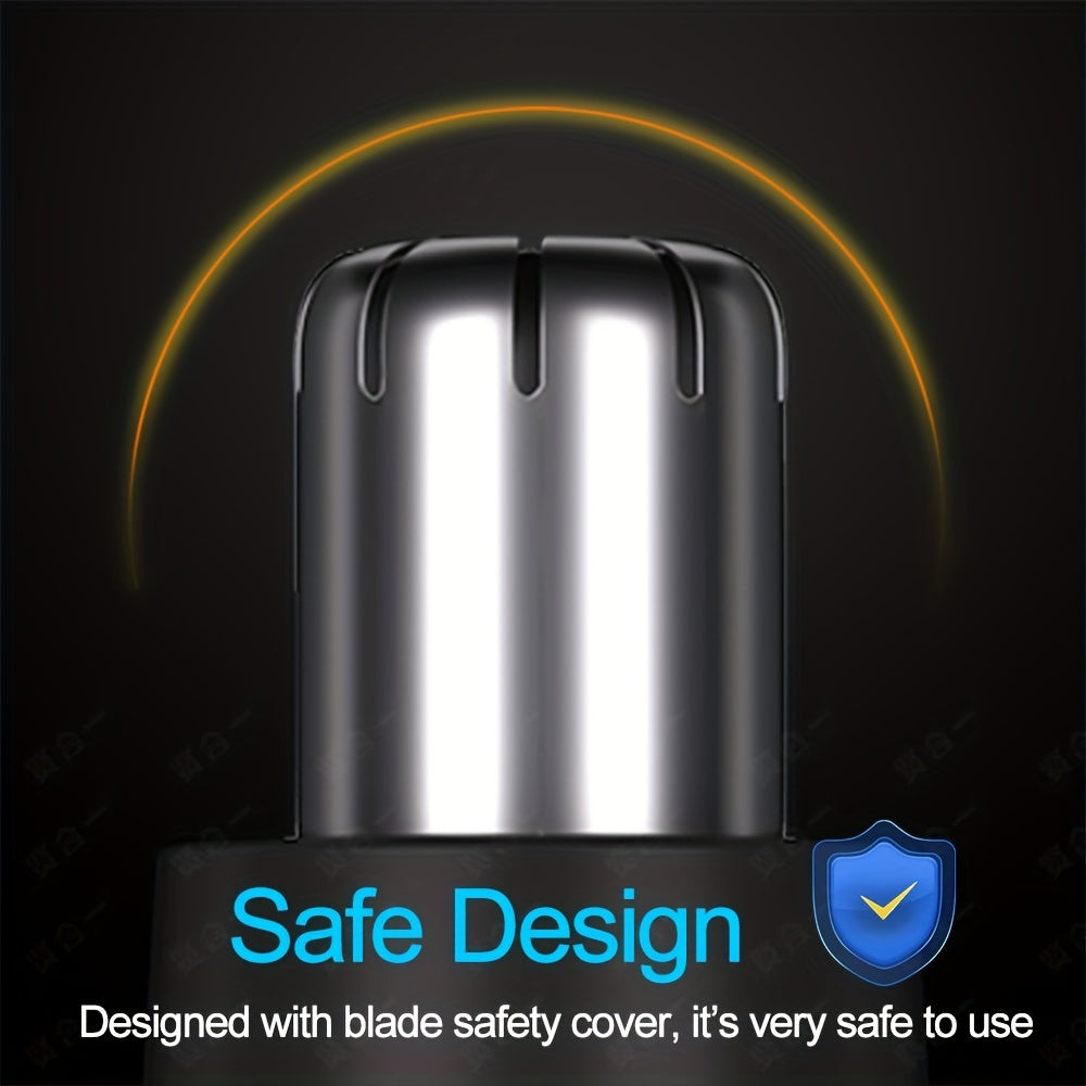 Rechargeable Nose Hair Trimmer - Metal Alloy Nose & Ear Hair Removal Shaver with Precision Blades