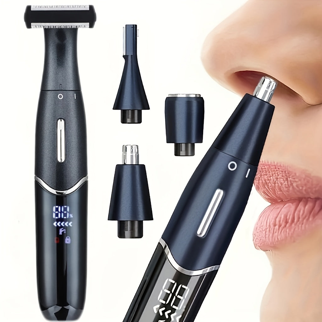 USB charging nose and ear hair trimmer, portable electric nose hair trimmer, equipped with 150mAh lithium battery, mini compact design, fast charging through computer and car USB interface, made of plastic material