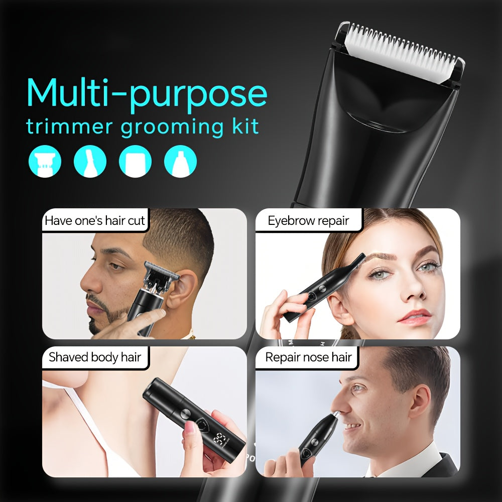 Five In One Professional Men's Body Hair Trimmer, Groin And Body Trimmer, with Built-in USB Charging Port, Multifunctional Trimmer, Essential for Home And Travel, And Also A Good Choice for Father's Day Gifts