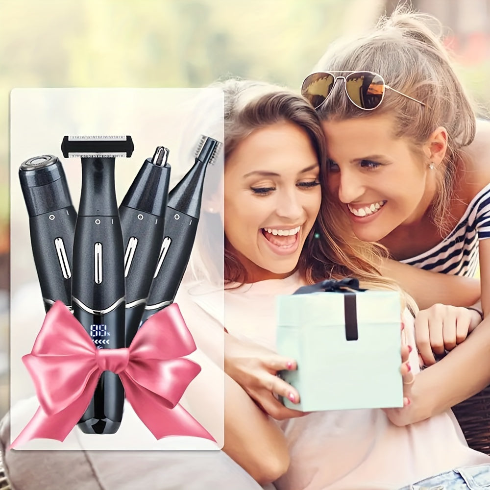 Beard Trimmer for Men, Body, Nose, Ear, Facial Hair Shaving Kit, Electric Shaver for Men 4in 1, Rechargeable Hair Trimmer, Nose Trimmer, Electric Shaver for Painless Removal of Facial and Body Hair