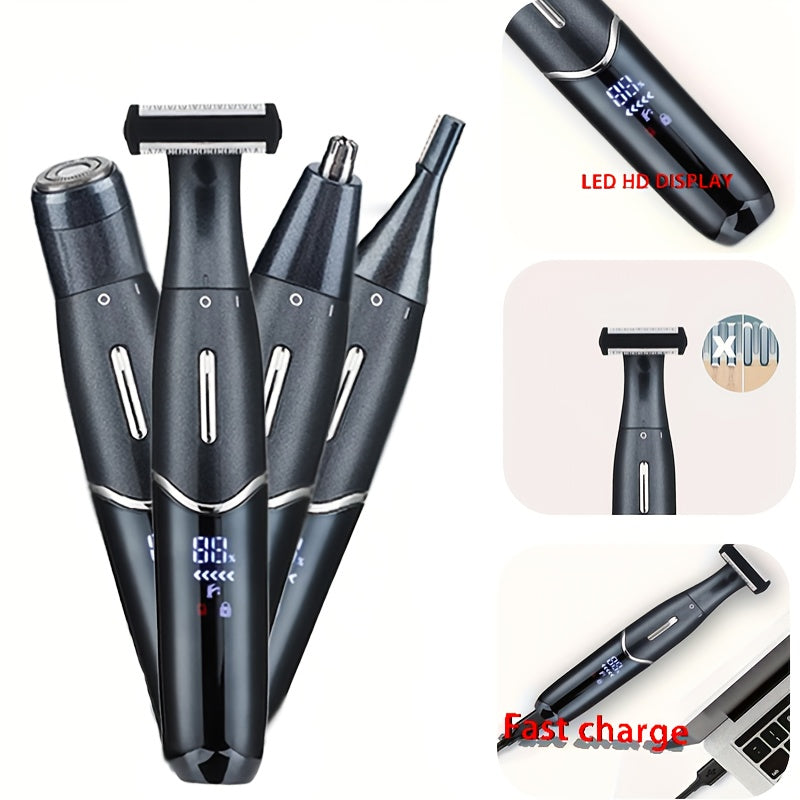USB charging nose and ear hair trimmer, portable electric nose hair trimmer, equipped with 150mAh lithium battery, mini compact design, fast charging through computer and car USB interface, made of plastic material