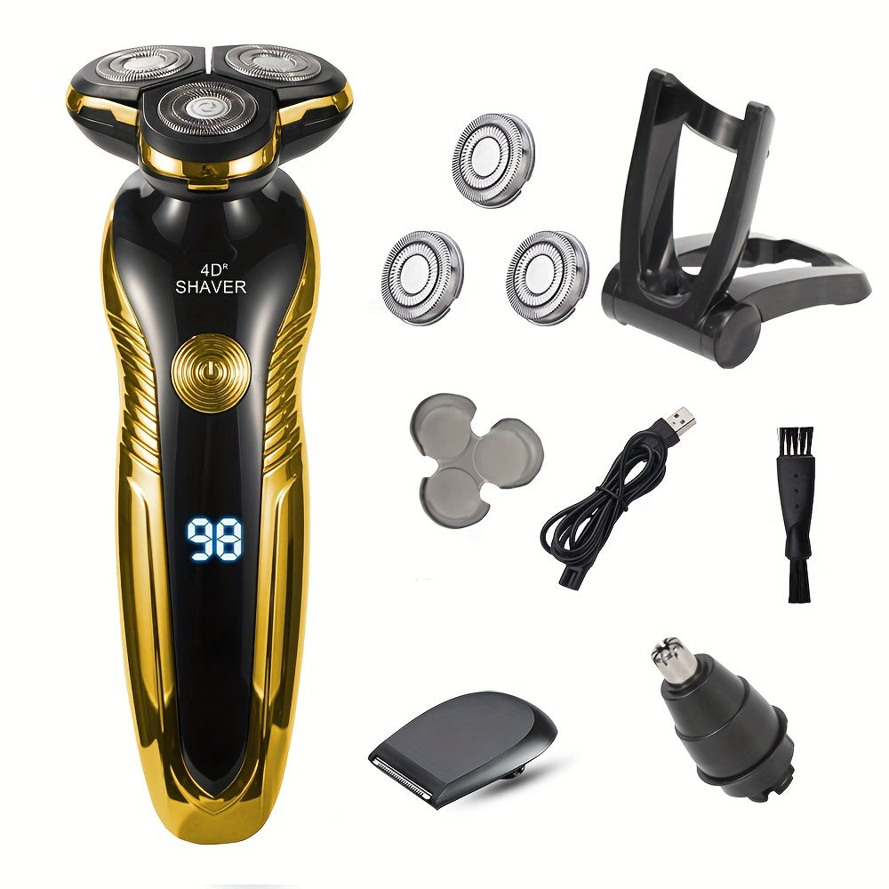 Electric razors for men shaving,Multifunctional 3-in-1 Men's Electric Shaver, Nose Hair & Sideburns Trimmer with Bonus Spare Blades,USB Rechargeable,send gifts to dad, husband, boyfriend, Father's Day Gift