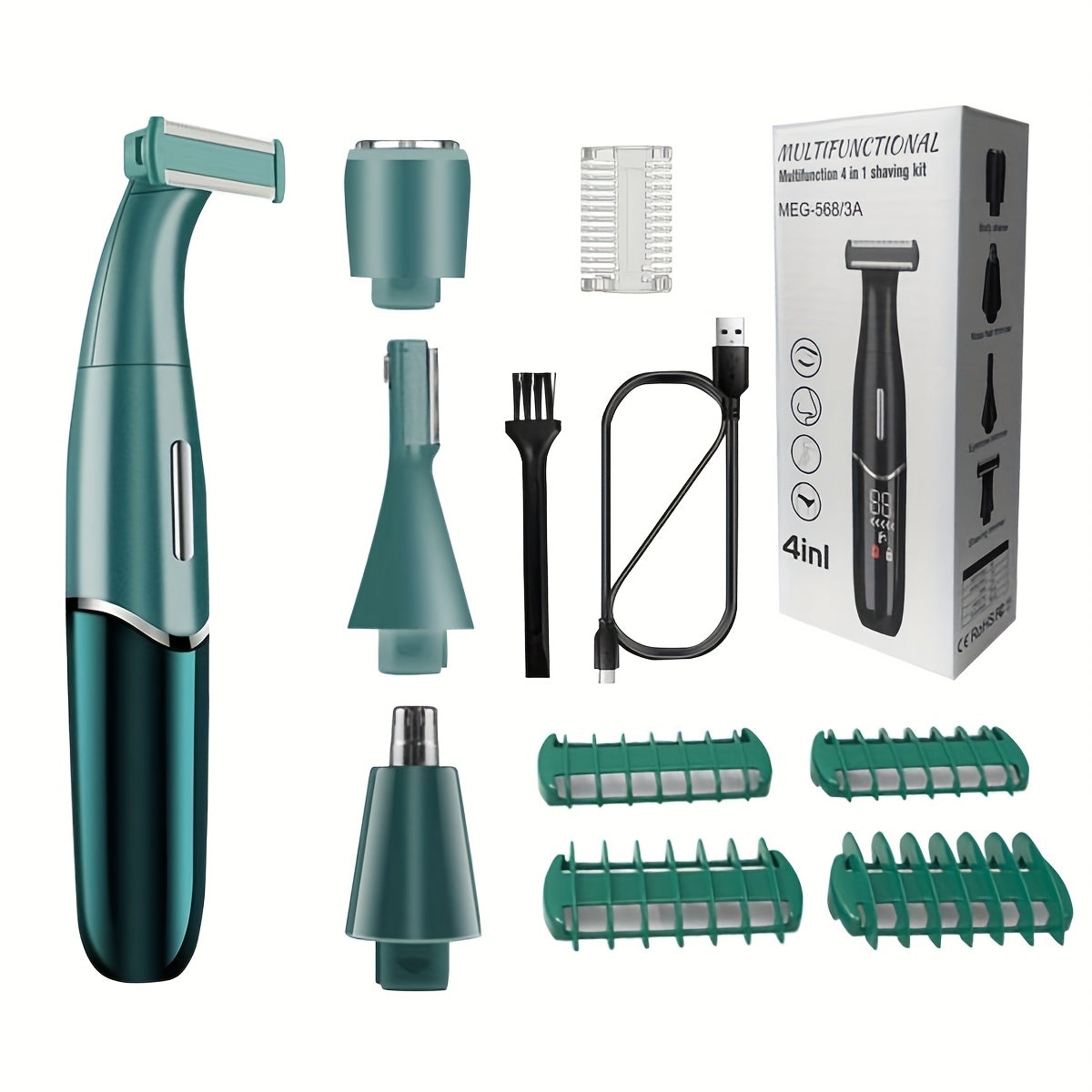 4-in-1 Electric Shaver Charging Type Women'S Hair Removal Instrument Bikini Body Hair Trimmer Nose Hair Trimmer Electric Eyebrow Shaver Multifunctional Shaver