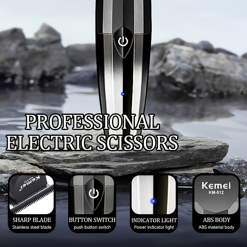 Kemei German Quiet Hair Clipper for Home Use, USB Rechargeable Electric Razor with Long Battery Life, Light Beige Toning and Hair Straightening Device