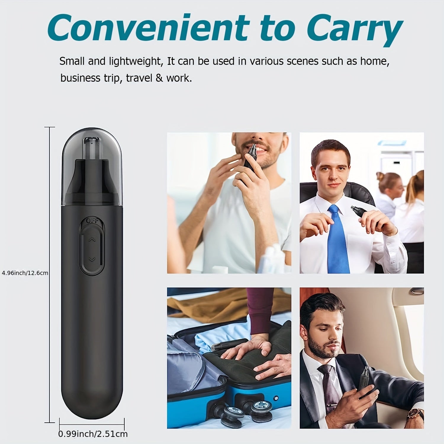 iFanze Electric Ear, Nose & Eyebrow Hair Trimmer, Portable Grooming Device, Plastic, AA Battery Powered, Non-Rechargeable, with Ideal Gift for Men & Women