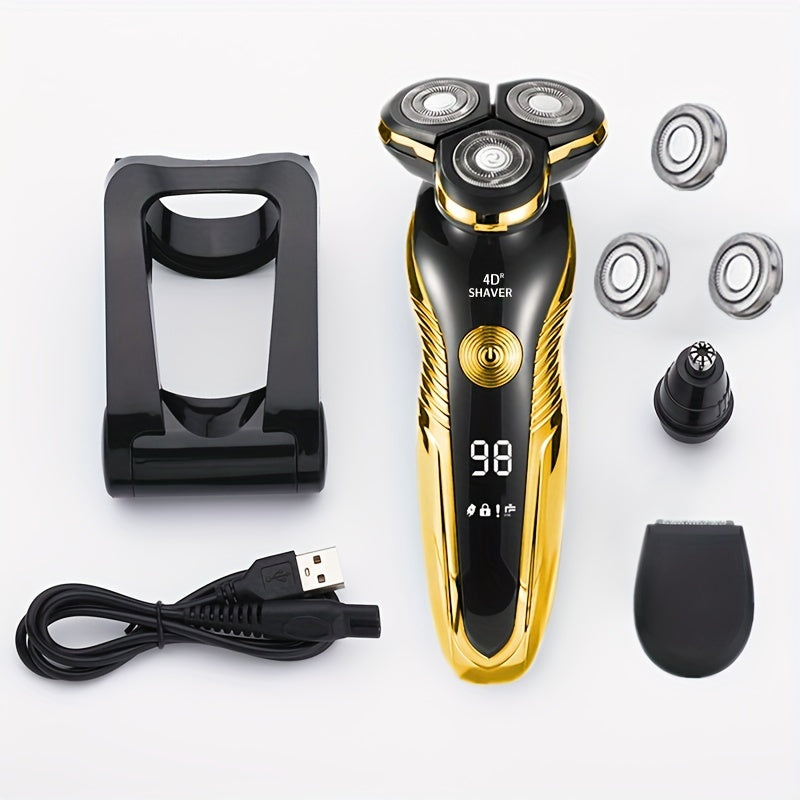 Electric razors for men shaving,Multifunctional 3-in-1 Men's Electric Shaver, Nose Hair & Sideburns Trimmer with Bonus Spare Blades,USB Rechargeable,send gifts to dad, husband, boyfriend, Father's Day Gift