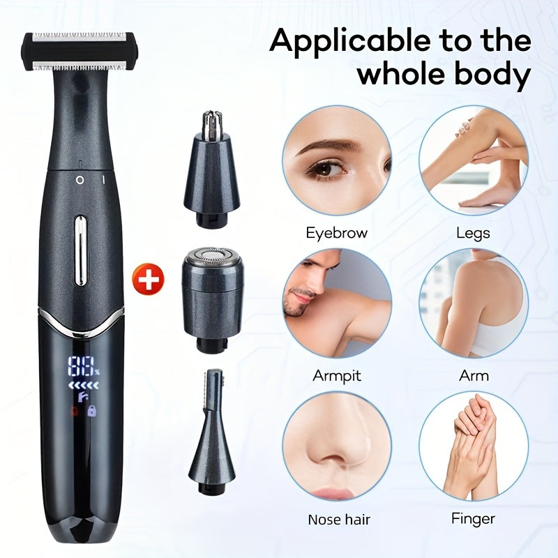 Beard Trimmer for Men, Body, Nose, Ear, Facial Hair Shaving Kit, Electric Shaver for Men 4in 1, Rechargeable Hair Trimmer, Nose Trimmer, Electric Shaver for Painless Removal of Facial and Body Hair