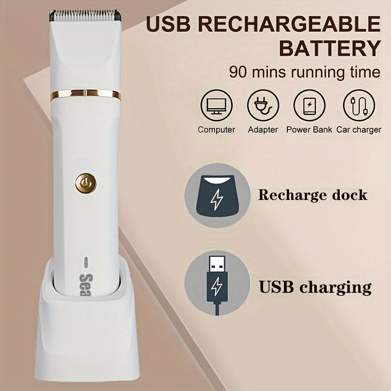 Men's Body Hair Trimmer Men's Groin Trimmer Nose Hair Trimmer Multi-Functional Body Hair Trimmer USB Charging for Full Body Hair Removal on Legs, Arms and Underarms