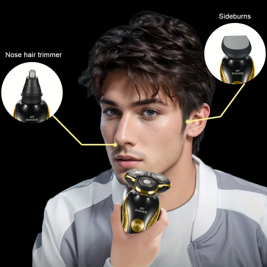 Electric razors for men shaving,Multifunctional 3-in-1 Men's Electric Shaver, Nose Hair & Sideburns Trimmer with Bonus Spare Blades,USB Rechargeable,send gifts to dad, husband, boyfriend, Father's Day Gift