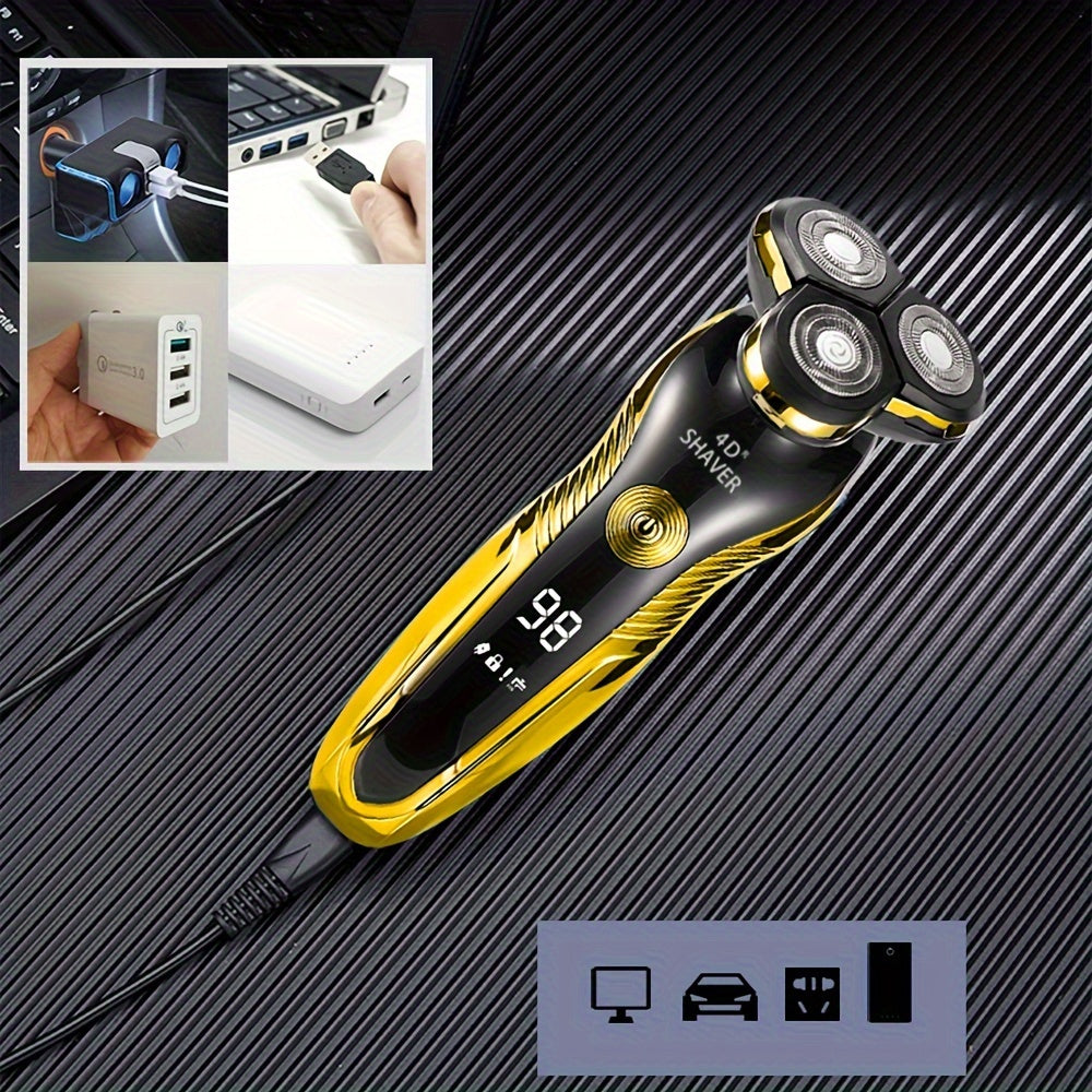 Electric razors for men shaving,Multifunctional 3-in-1 Men's Electric Shaver, Nose Hair & Sideburns Trimmer with Bonus Spare Blades,USB Rechargeable,send gifts to dad, husband, boyfriend, Father's Day Gift