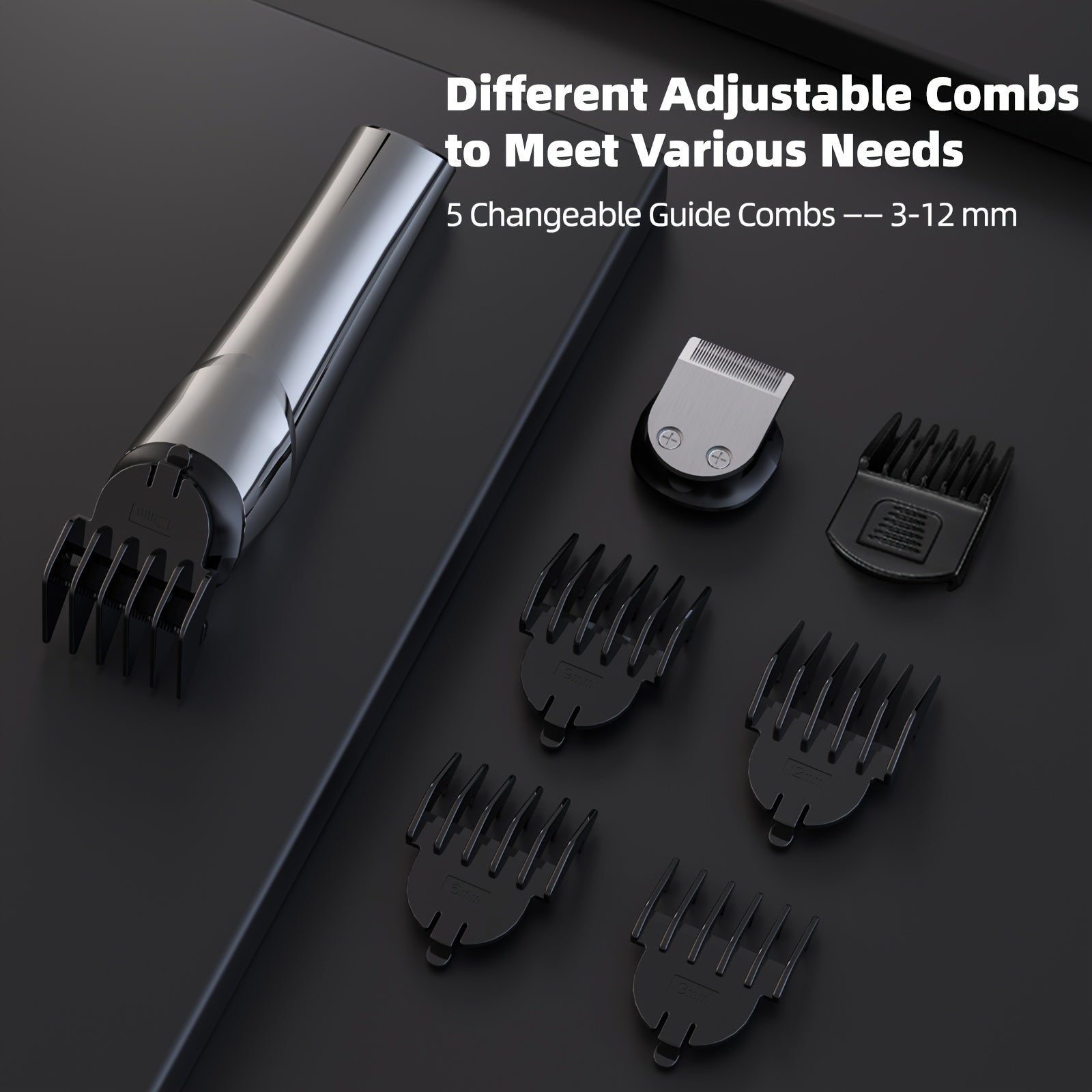 Cordless USB Rechargeable 10-in-1 Men's Grooming Kit - Beard Trimmer, Hair Clippers, Body & Nose Hair Trimmer with Precision Blades, 600mAh Lithium Battery - Ideal Gift for Him, Includes Charging Stand, Barber Accessories