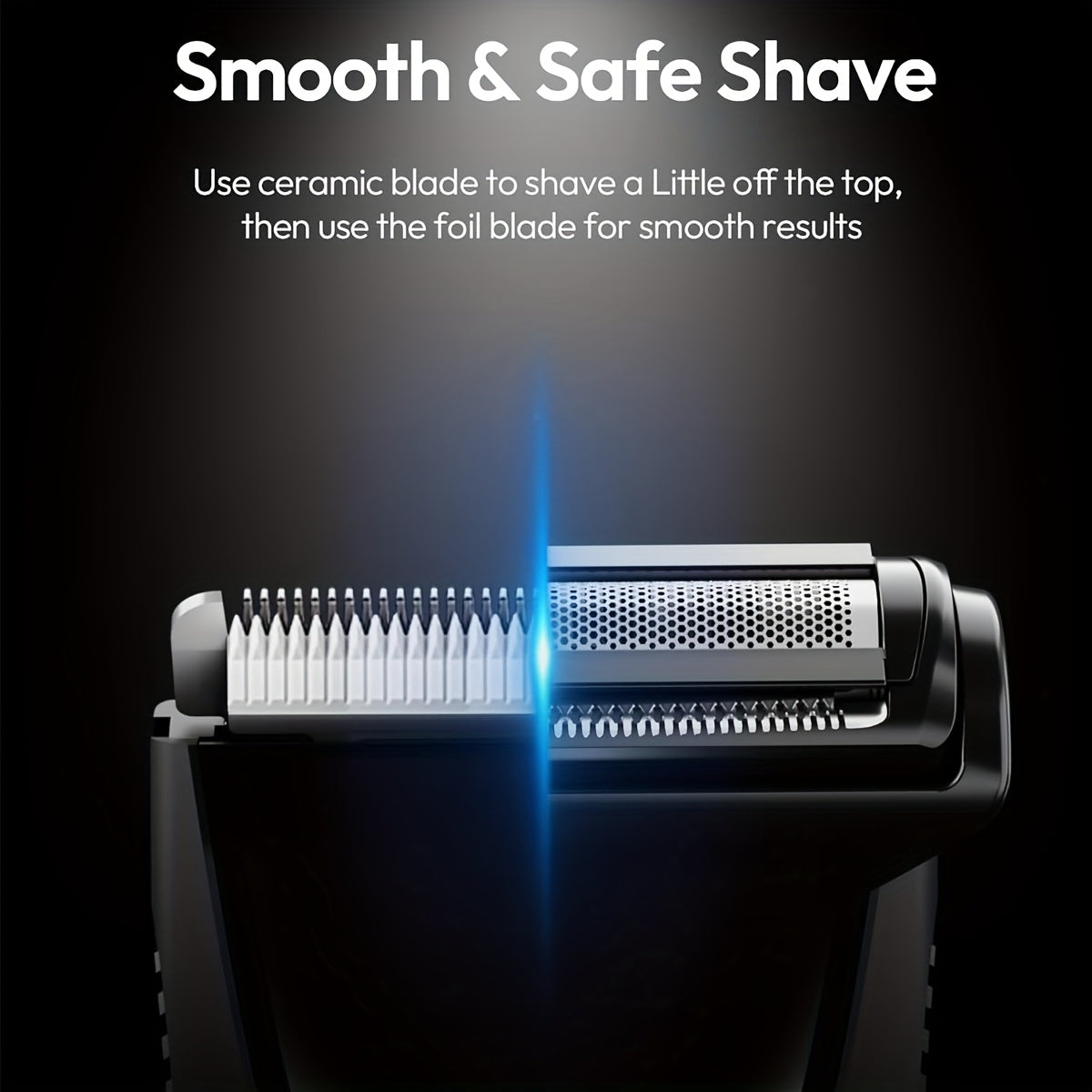 2-in-1 Body Hair Trimmer & Groin Shaver - Dual-Head, Smooth, Scratch-Free, Lightweight | USB Rechargeable, LED Display, 60+ Minutes Runtime, Stainless Steel Blades