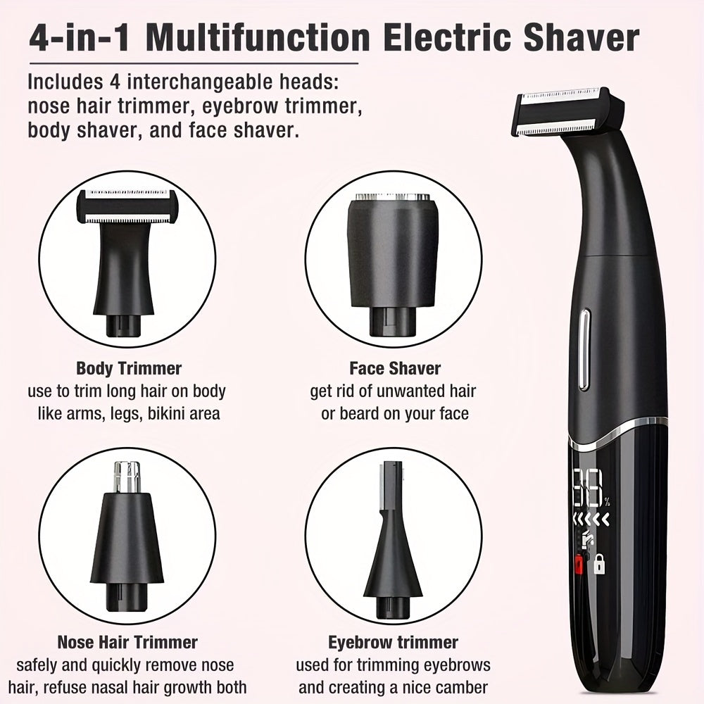 Beard Trimmer for Men, Body, Nose, Ear, Facial Hair Shaving Kit, Electric Shaver for Men 4in 1, Rechargeable Hair Trimmer, Nose Trimmer, Electric Shaver for Painless Removal of Facial and Body Hair