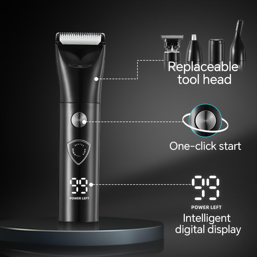 Five In One Professional Men's Body Hair Trimmer, Groin And Body Trimmer, with Built-in USB Charging Port, Multifunctional Trimmer, Essential for Home And Travel, And Also A Good Choice for Father's Day Gifts