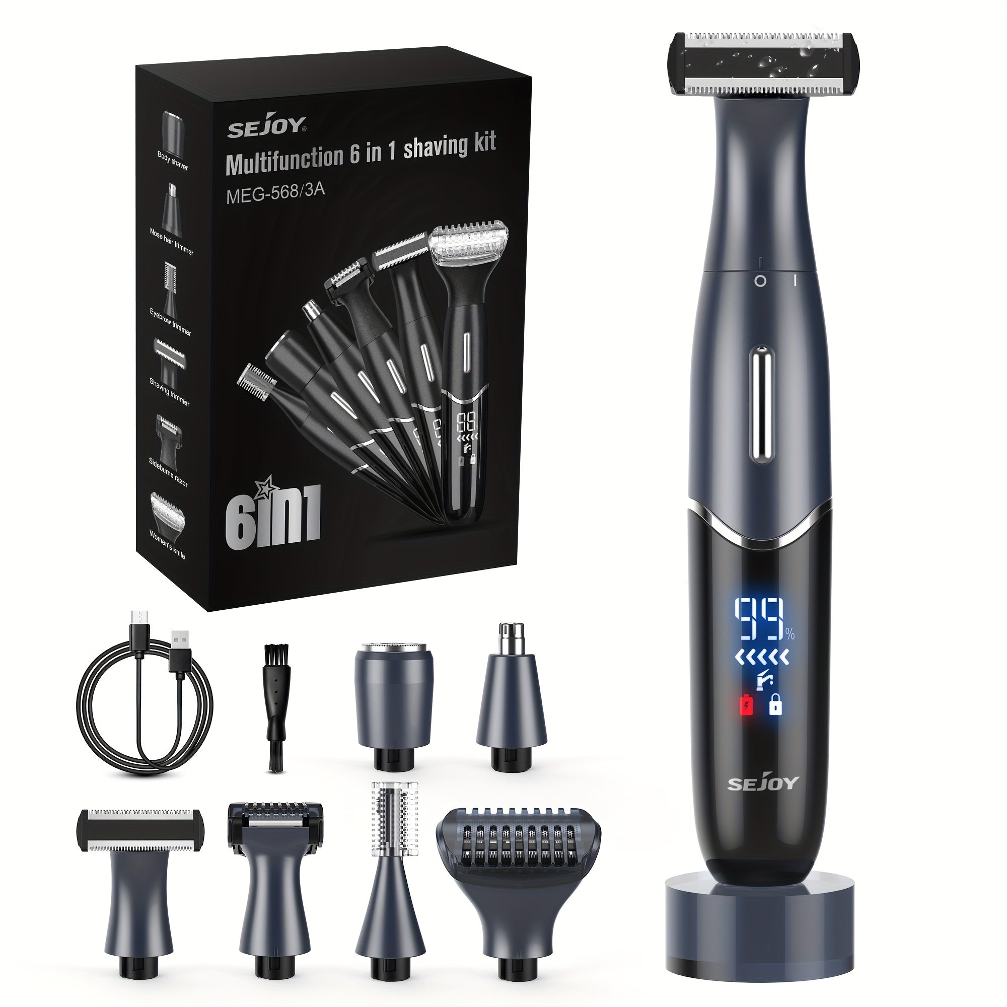 SEJOY Electric Shaver for Women - Bikini Trimmer for Women, Rechargeable Razor, Cordless Body Shaver for Trips, Replaceable Lady Facial Razor, Electric Shaver for Eyebrows, Ear & Nose Hair - USB Charging, Lithium Battery