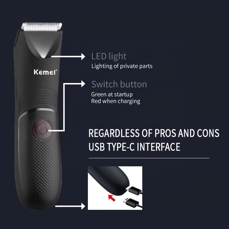 Kemei KM-1838 Electric Shaver with USB-Powered Dual-Sided Blades, Quick-Charge Lithium Battery, Compact design for Home, Travel, Professional & Personal Grooming - Men & Women, Rechargeable Shaver, Travelfriendly Razor, Sleek Razor Design, Interchangeable