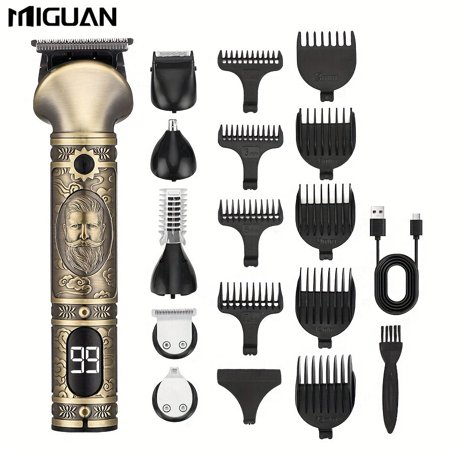 6in1 Men is Grooming Kit with LCD Display Beard Trimmer, Electric Shaver Hair Clipper, USB Rechargeable Includes Beard Trimmer, Nose Trimmer, for Body Facial Styling, Effortless Precision Grooming, Perfect Holiday Gift for Men is Beard Care Set