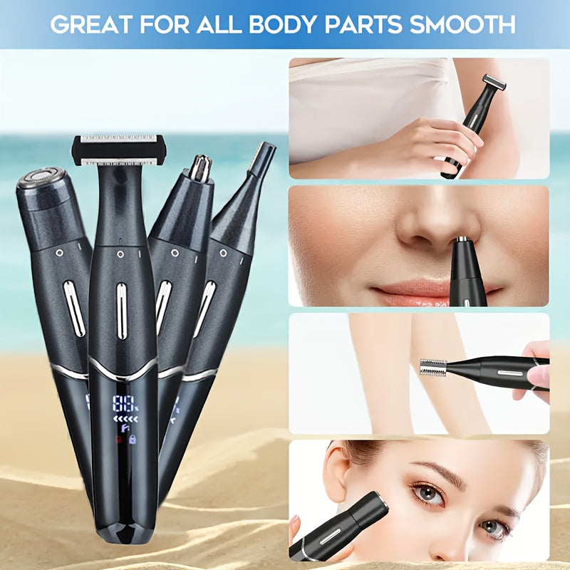 USB charging nose and ear hair trimmer, portable electric nose hair trimmer, equipped with 150mAh lithium battery, mini compact design, fast charging through computer and car USB interface, made of plastic material