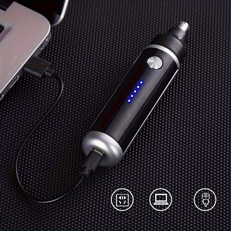 [Painless Nose Trimmer] USB Rechargeable Electric Nose Trimmer | Nose and Ear Hair Shaver for Women and Men, Painless Eyebrow and Facial Hair Removal Device