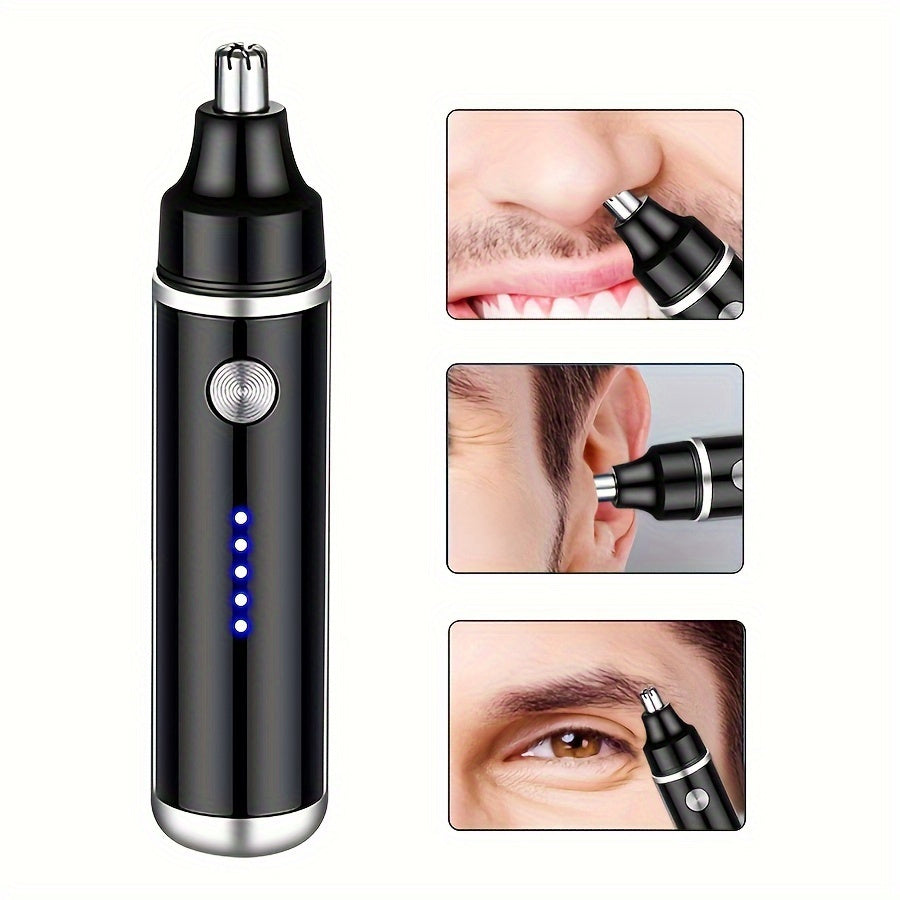 [Painless Nose Trimmer] USB Rechargeable Electric Nose Trimmer | Nose and Ear Hair Shaver for Women and Men, Painless Eyebrow and Facial Hair Removal Device