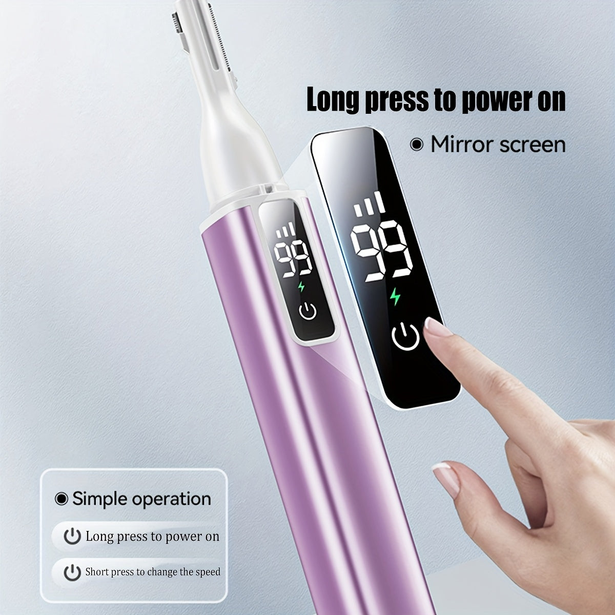 [2-in-1 Hair Trimmer] 2-in-1 Multi-functional Women's Electric Ear and Nose Hair Trimmer | Portable, USB Charging Type C, Long Press Boot, Three Speed Regulation | Holiday Gift