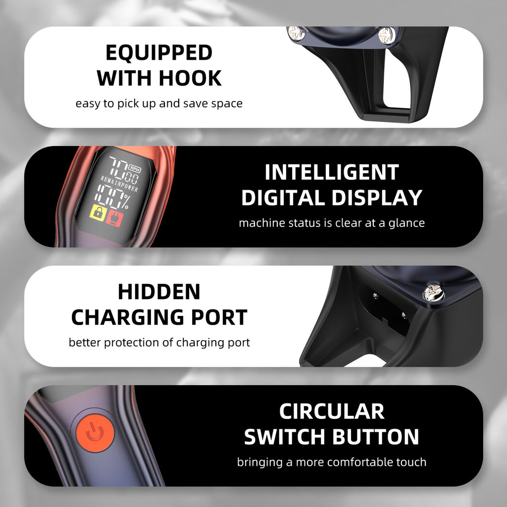 [7000rpm KIKIDO Clipper] KIKIDO Electric Hair Clipper KK-A2 | High Speed 7000rpm, Portable, Two-speed Adjustable, Powerful Motor, Charging, LED Battery Display | Essential For Travel, Men's Gift
