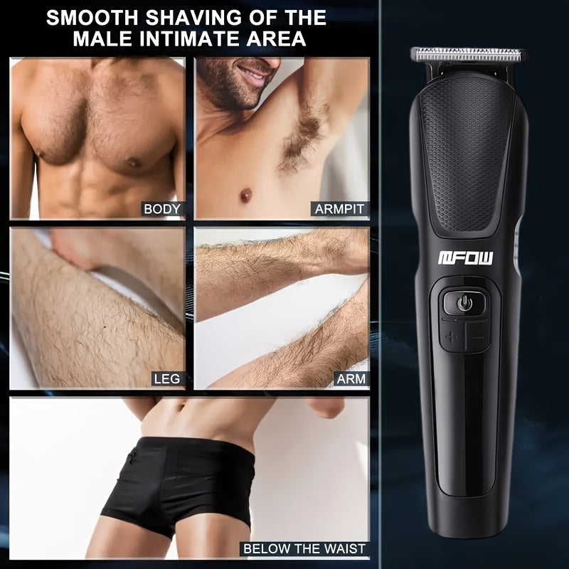 Multi-functional 5-in-1 Electric Barber Set: LCD Display, Hair Clipper, Electric Shaver, Nose Hair Trimmer, USB Charging, Suitable For Men'S Oil Head And Home Grooming, Efficient And Convenient