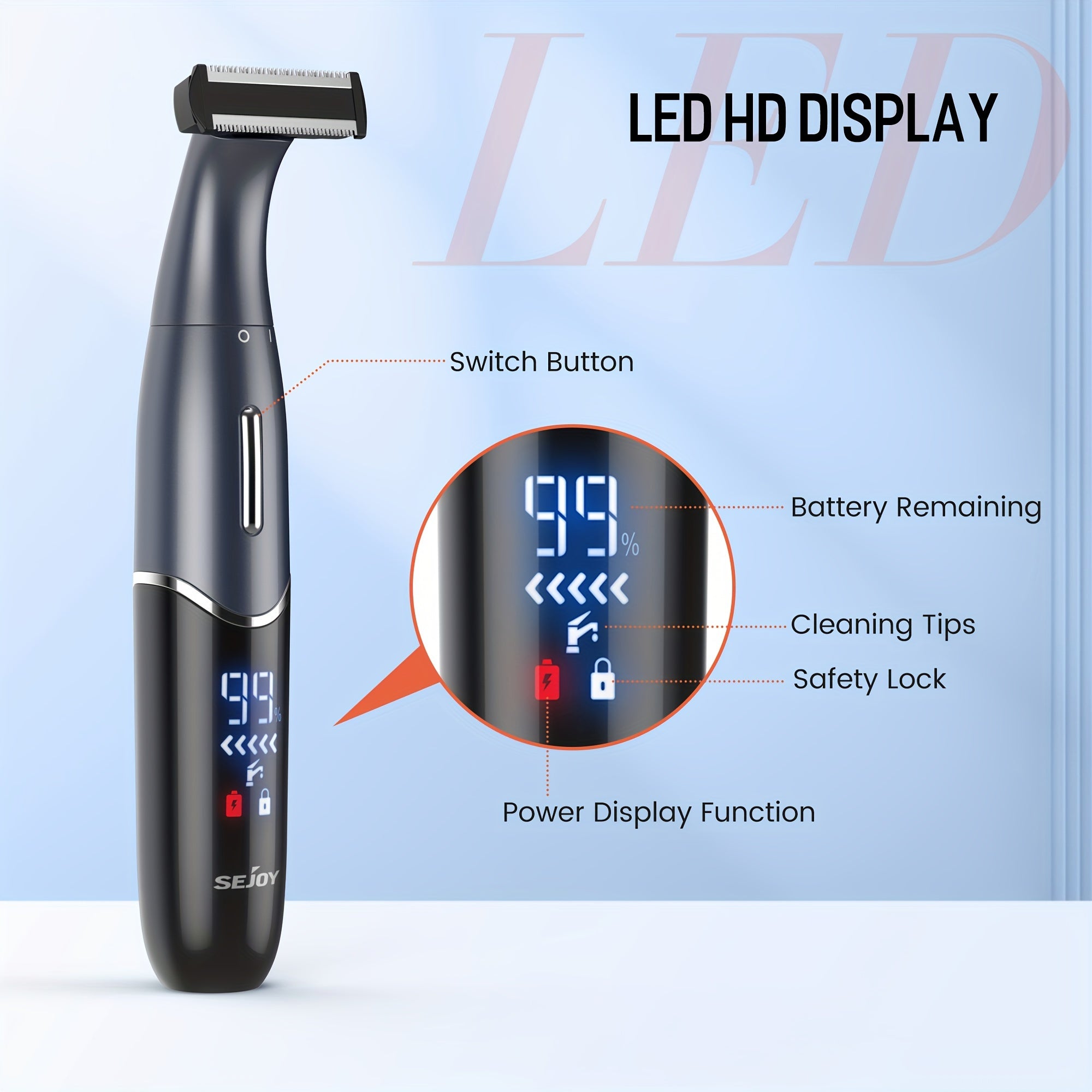 [6 in 1 Trimmer] 6 in 1 Function Trimmer, 1 Handle+6 Different Function Blades | Women's Bikini Trimmer, Body and Face Electric Shaver, Eyebrow, Ear and Nose Hair Shaver, Wet and Dry Dual-Use Beautician
