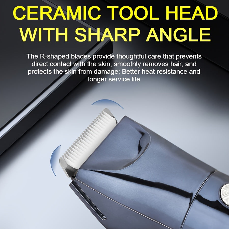 [5-in-1 Men's Body Trimmer] 5-in-1 Professional Body Hair Trimmer for Men | USB Rechargeable Electric Shaver with Replaceable Ceramic Blades, Ergonomic Design for Face, Neck, Chest & Back Grooming | Includes Shaver, Clipper, Nose Hair Trimmer & Eyebrow
