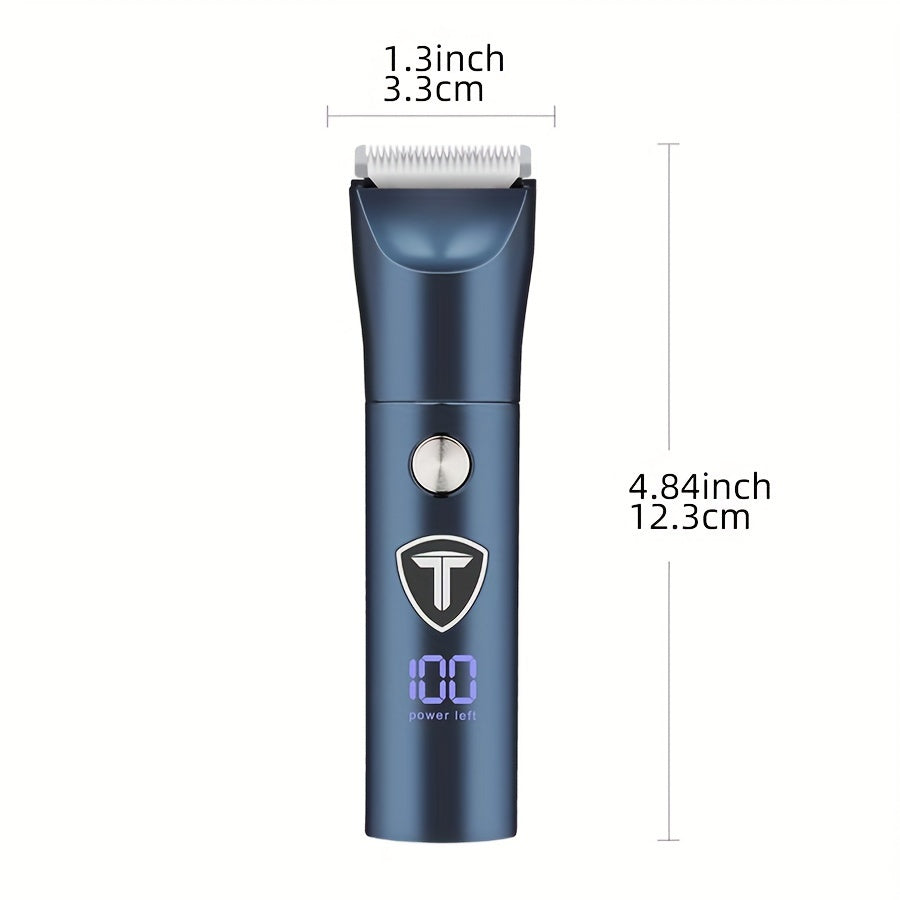 [5-in-1 Men's Body Trimmer] 5-in-1 Professional Body Hair Trimmer for Men | USB Rechargeable Electric Shaver with Replaceable Ceramic Blades, Ergonomic Design for Face, Neck, Chest & Back Grooming | Includes Shaver, Clipper, Nose Hair Trimmer & Eyebrow