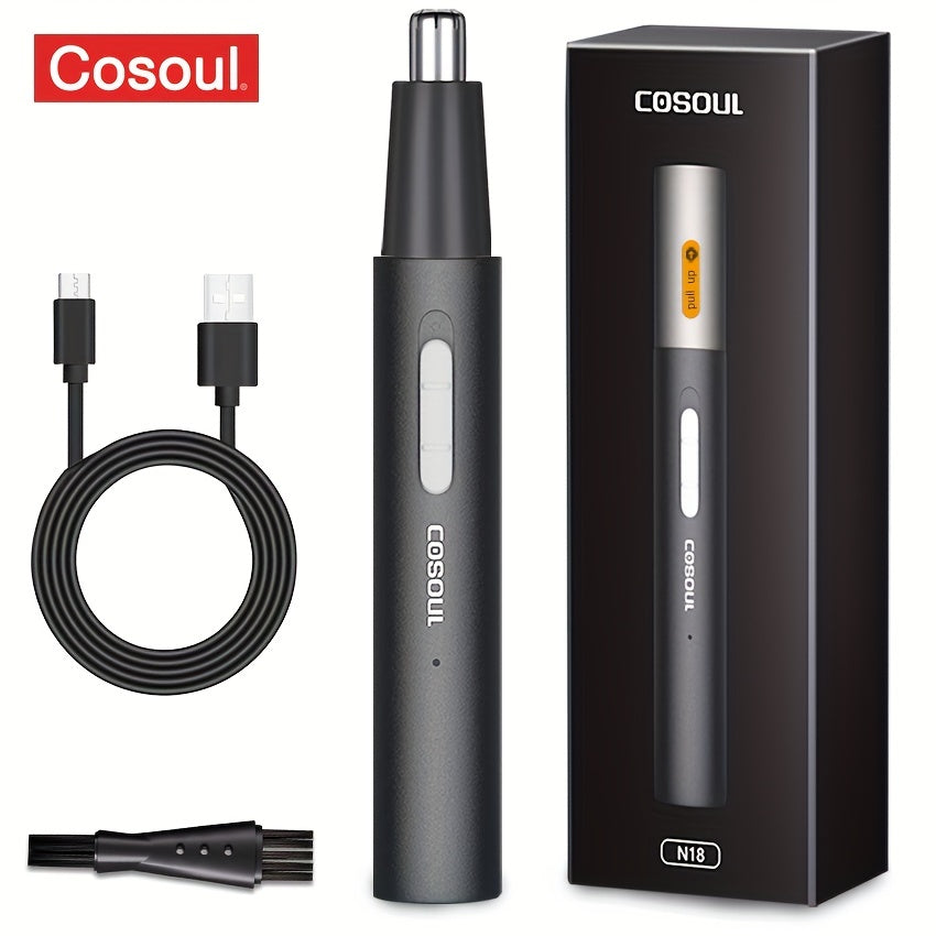 Rechargeable Nose Hair Trimmer - Metal Alloy Nose & Ear Hair Removal Shaver with Precision Blades