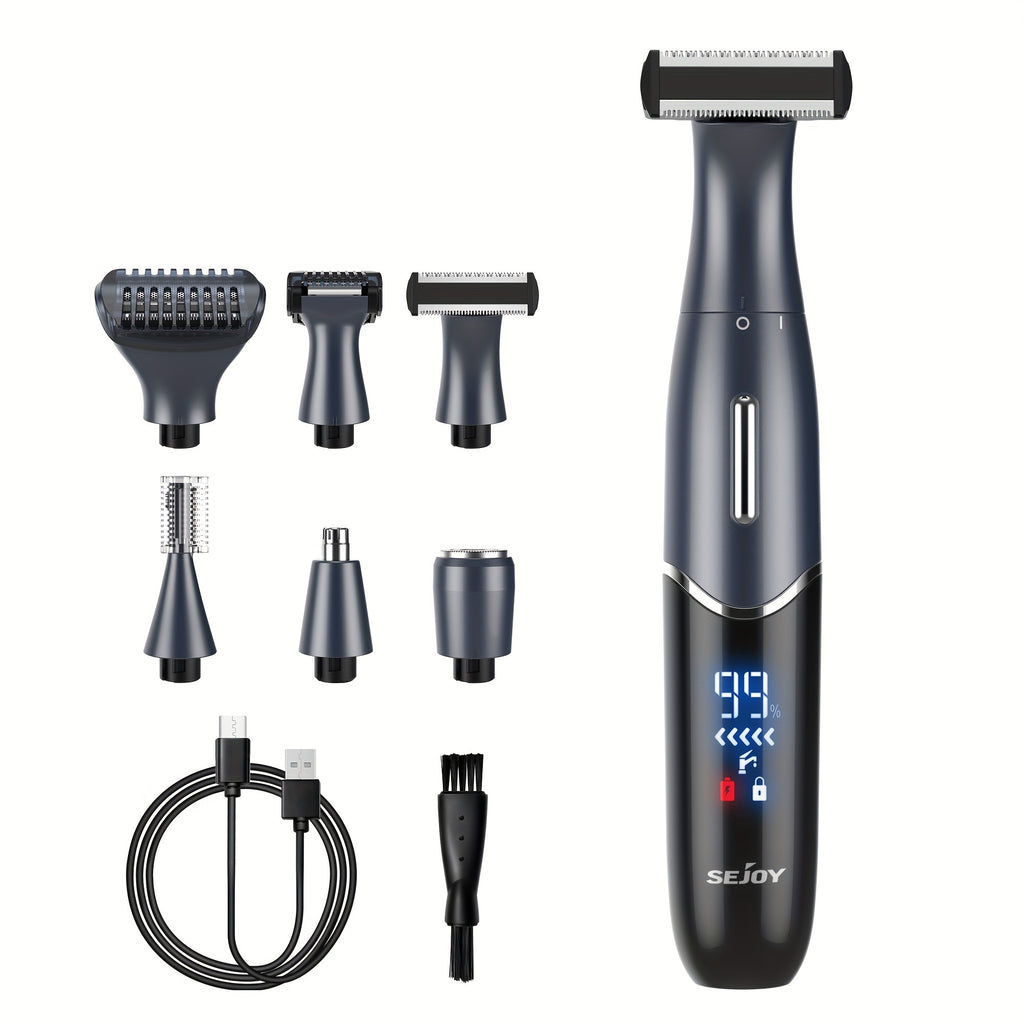 [6 in 1 Trimmer] 6 in 1 Function Trimmer, 1 Handle+6 Different Function Blades | Women's Bikini Trimmer, Body and Face Electric Shaver, Eyebrow, Ear and Nose Hair Shaver, Wet and Dry Dual-Use Beautician