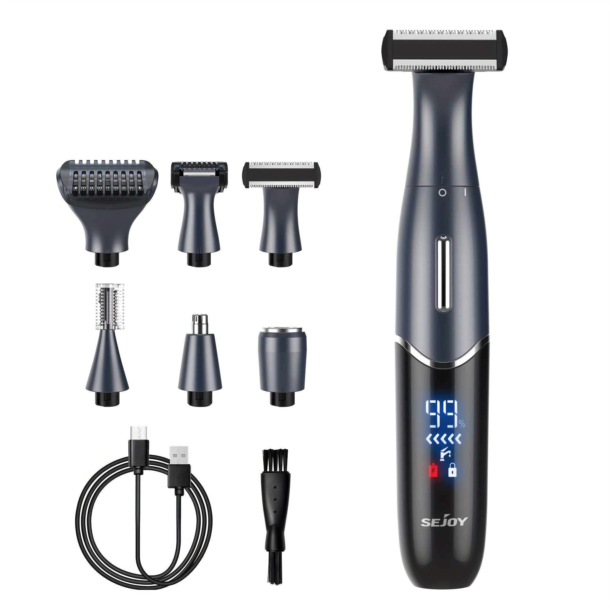 [6 in 1 Trimmer] 6 in 1 Function Trimmer, 1 Handle+6 Different Function Blades | Women's Bikini Trimmer, Body and Face Electric Shaver, Eyebrow, Ear and Nose Hair Shaver, Wet and Dry Dual-Use Beautician