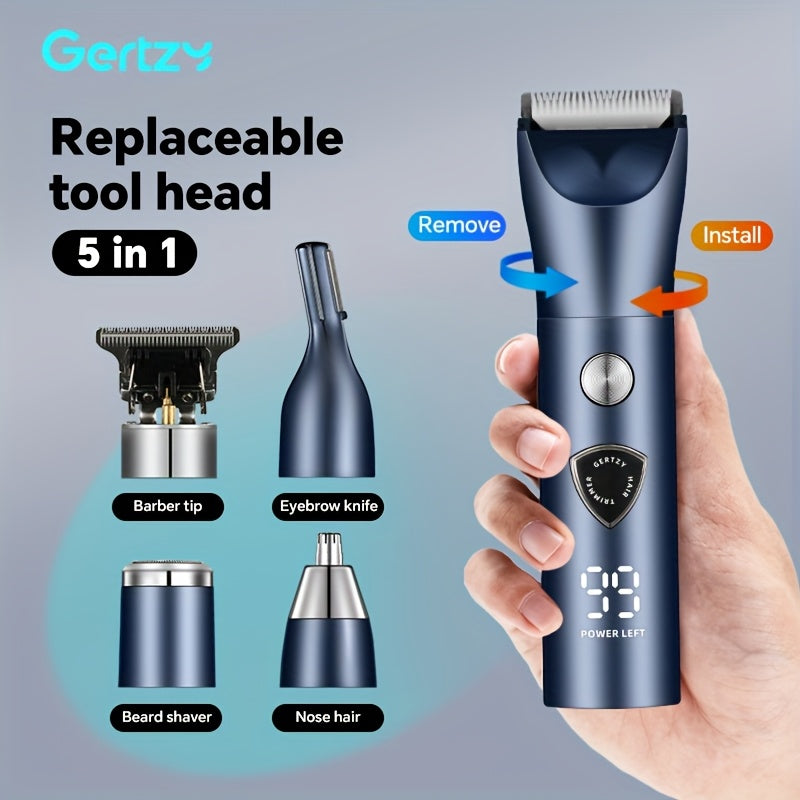[5-in-1 Electric Kit] 5-in-1 Men's Electric Beauty Kit | USB Charging Hair Trimmer, Eyebrow, Nose and Ear Trimmer, Shaver and Hair Trimmer, Hair Clipper, Beard Trimmer, Father's Day Gift