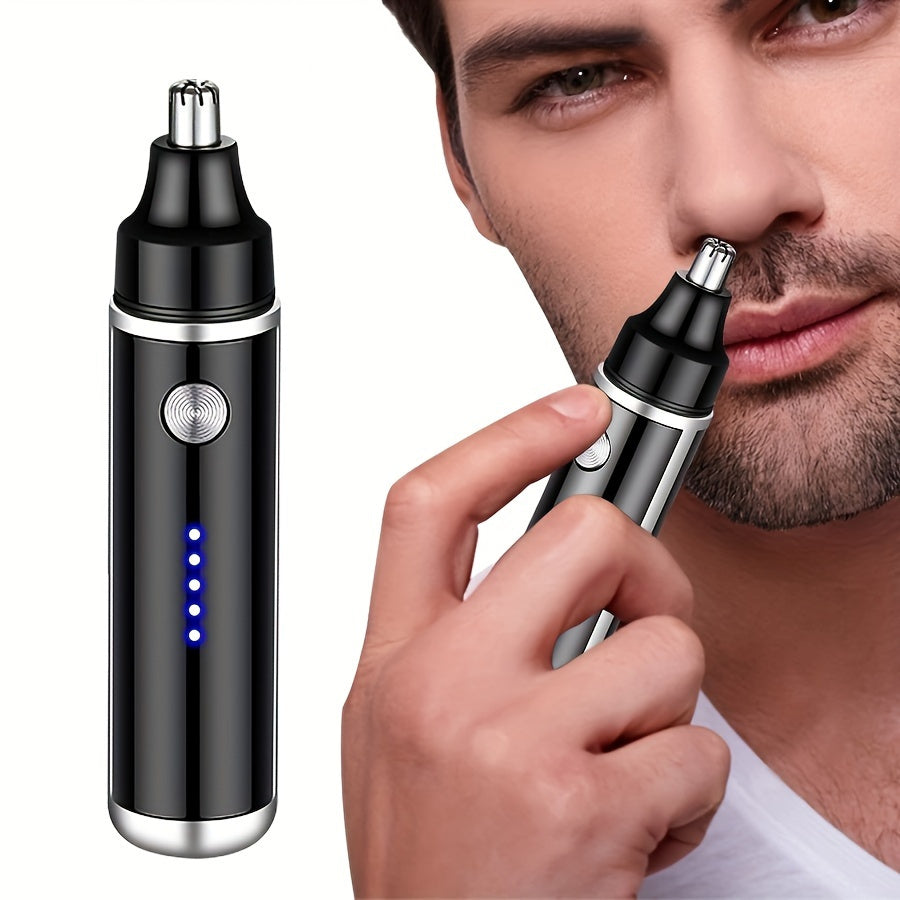 [Painless Nose Trimmer] USB Rechargeable Electric Nose Trimmer | Nose and Ear Hair Shaver for Women and Men, Painless Eyebrow and Facial Hair Removal Device