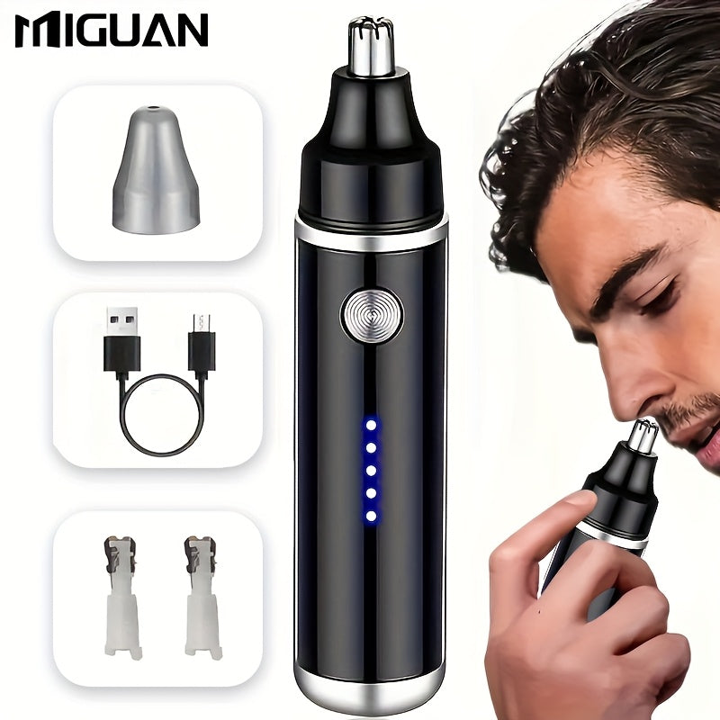 [Painless Nose Trimmer] USB Rechargeable Electric Nose Trimmer | Nose and Ear Hair Shaver for Women and Men, Painless Eyebrow and Facial Hair Removal Device