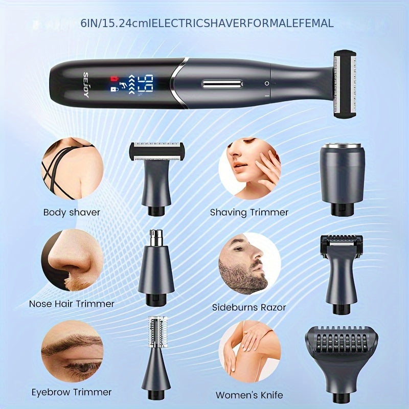 [Painless Razor] 6in 1 Electric Razors for Women&Men | Bikini Trimmer, Hair Remover Kit for Face, Eyebrow, Nose, Arms, Legs And Pubic Hair, Wet And Dry Painless Razor Rechargeable Portable